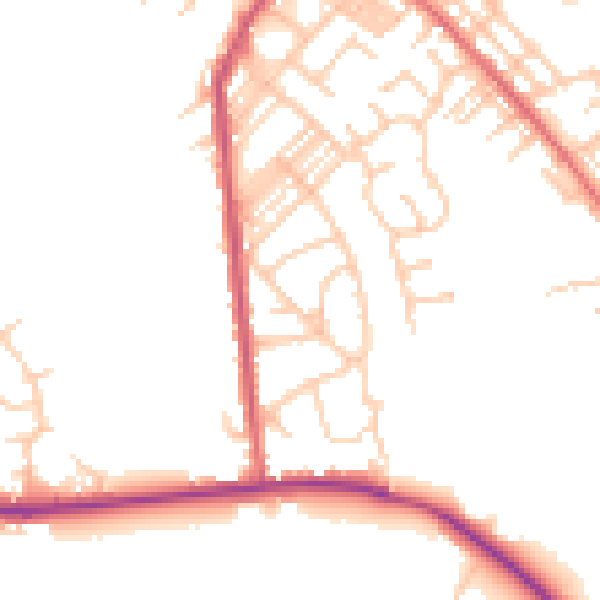 Daytime road noise heatmap for M26 1BL