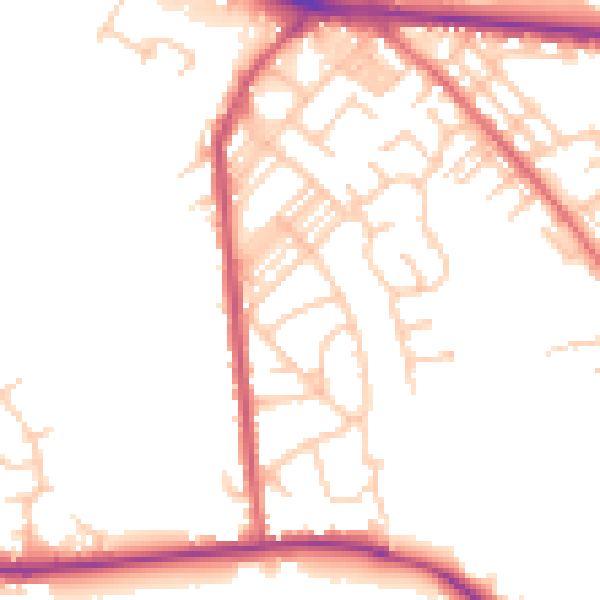 Daytime road noise heatmap for M26 1BN