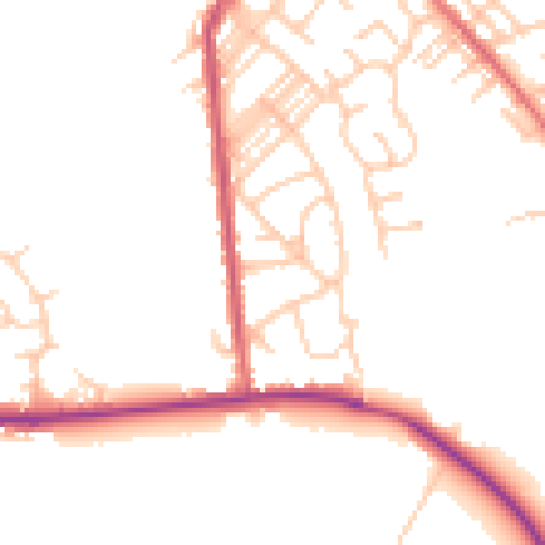 Daytime road noise heatmap for M26 1BP
