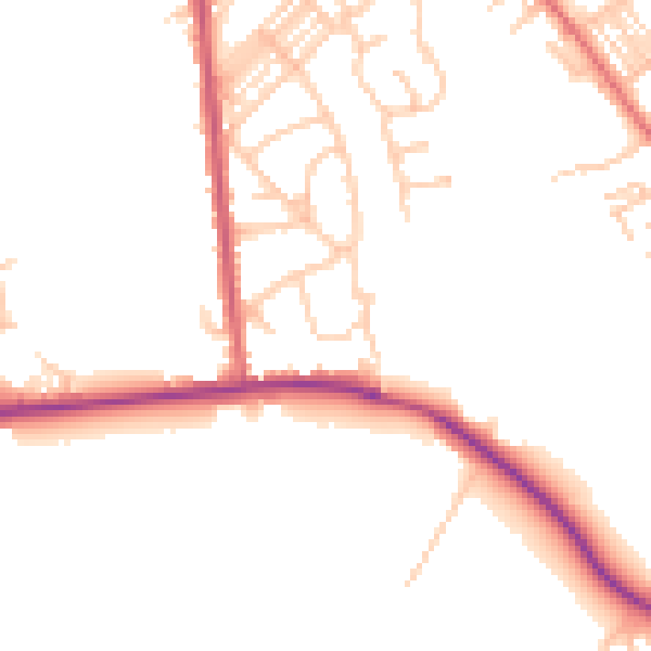 Daytime road noise heatmap for M26 1BT