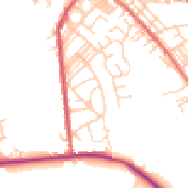 Daytime road noise heatmap for M26 1BW