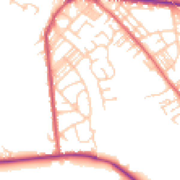 Daytime road noise heatmap for M26 1BX