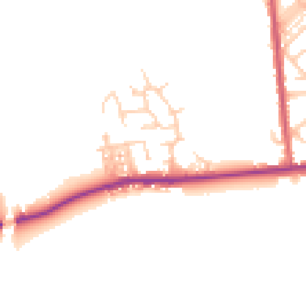 Daytime road noise heatmap for M26 1DQ