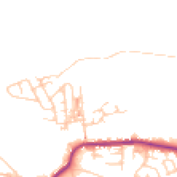 Daytime road noise heatmap for M26 1HG