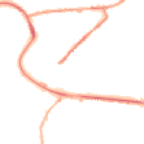 Night-time road noise heatmap for M26 1NE