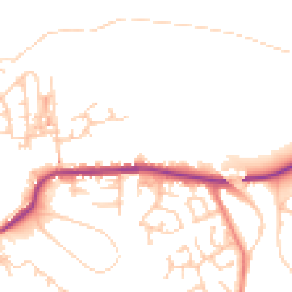 Daytime road noise heatmap for M26 1RG