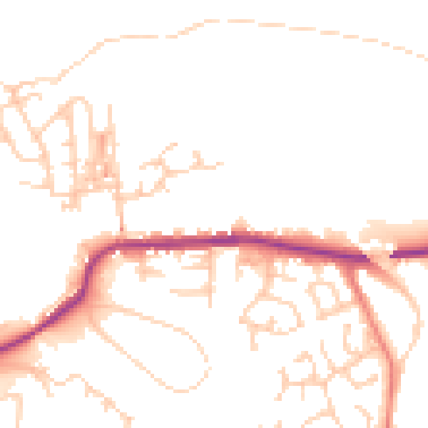 Daytime road noise heatmap for M26 1RP