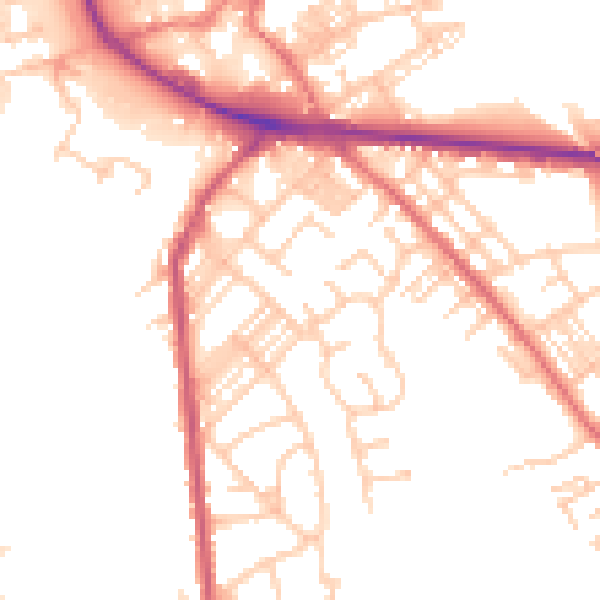 Daytime road noise heatmap for M26 1UG