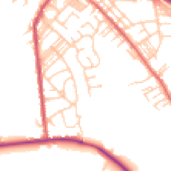 Daytime road noise heatmap for M26 1UL