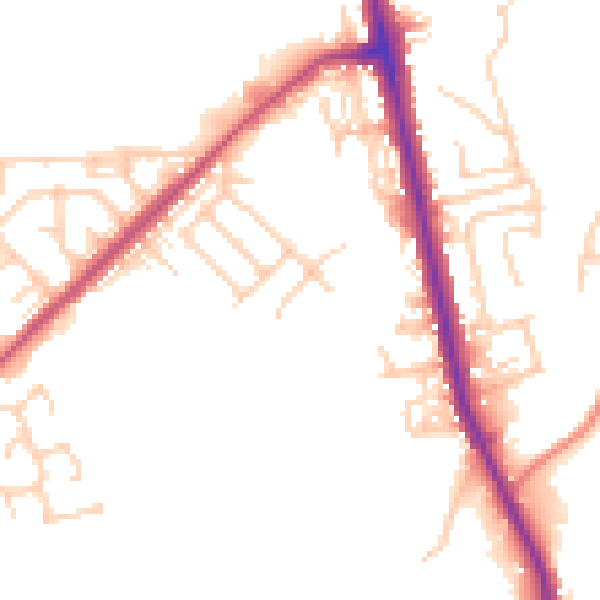 Daytime road noise heatmap for M26 2AG