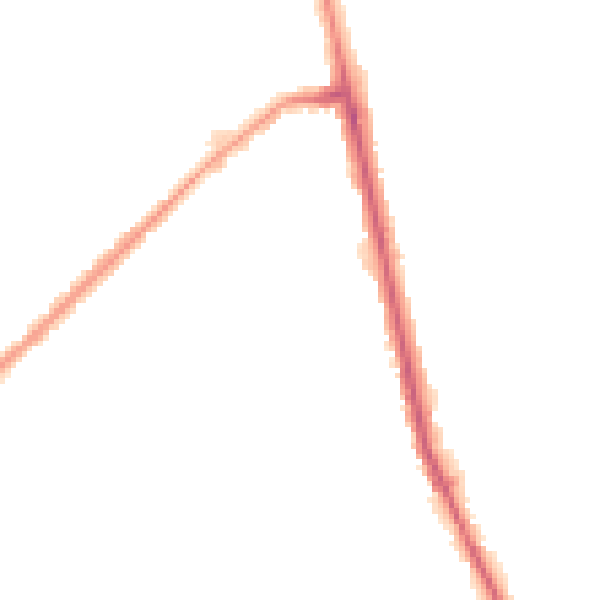 Night-time road noise heatmap for M26 2AH