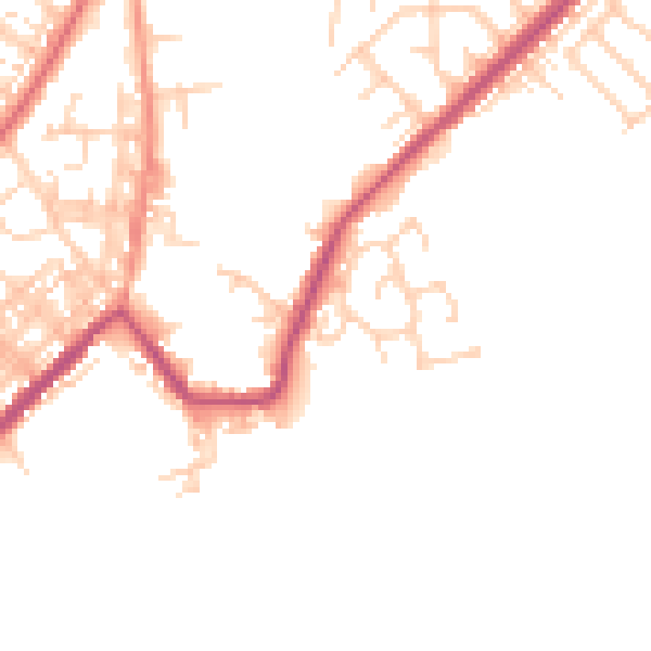 Daytime road noise heatmap for M26 2PP