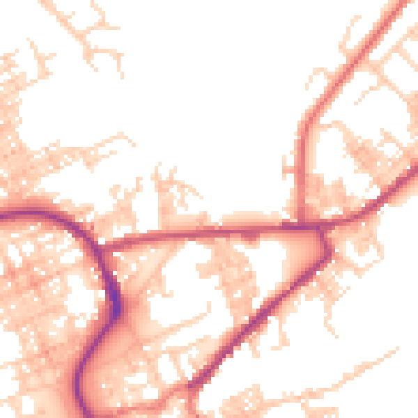 Daytime road noise heatmap for M26 2SS