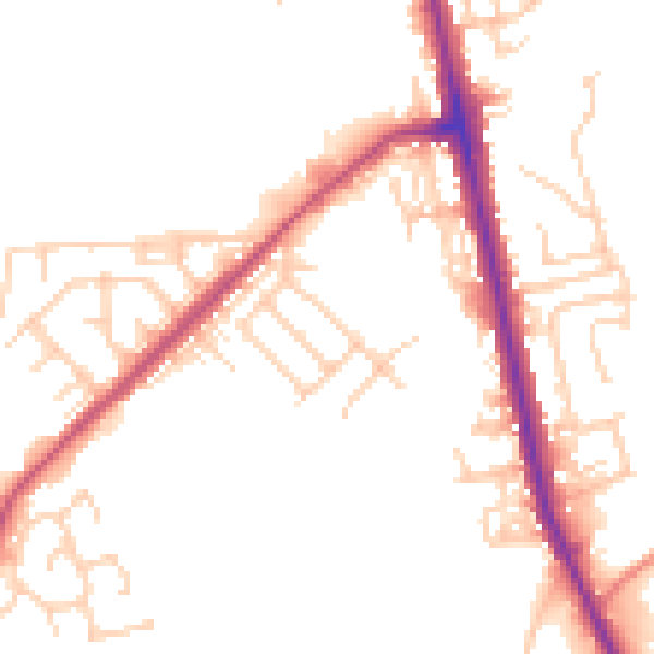 Daytime road noise heatmap for M26 2TE