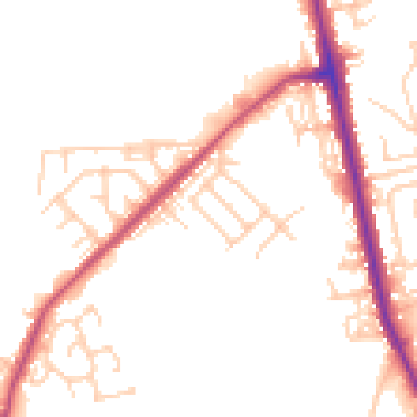 Daytime road noise heatmap for M26 2TH