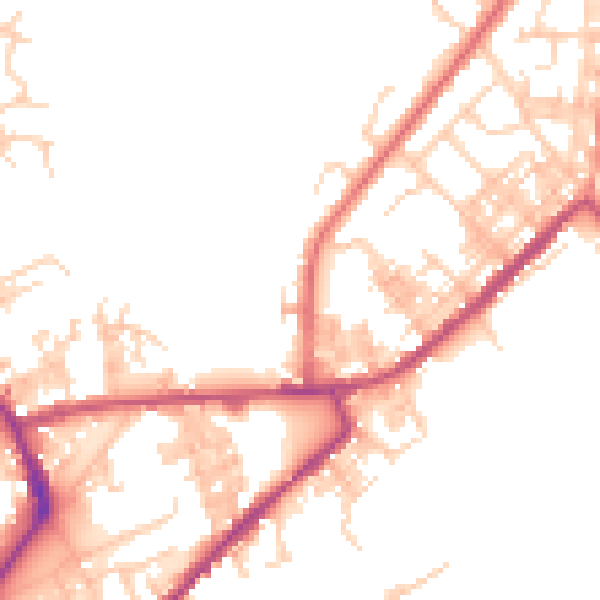 Daytime road noise heatmap for M26 2UG