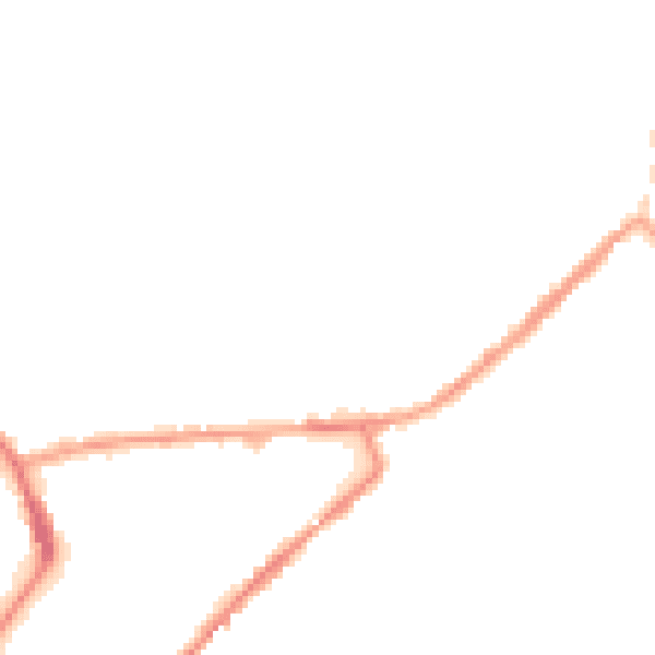 Night-time road noise heatmap for M26 2UG