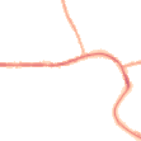 Night-time road noise heatmap for M26 3BS