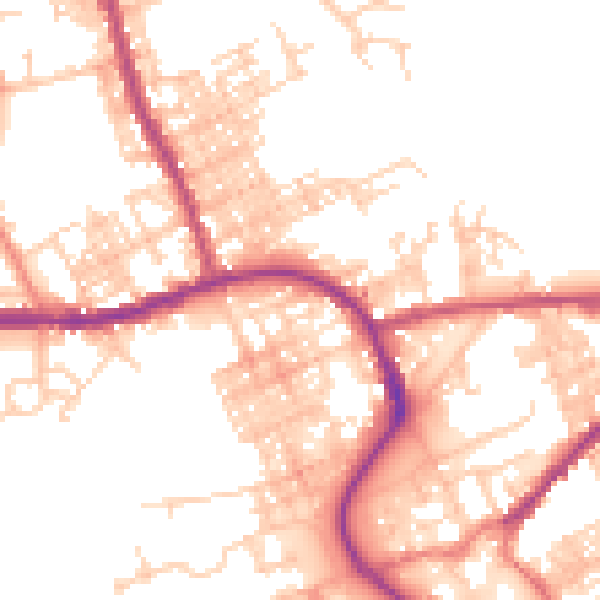 Daytime road noise heatmap for M26 3DD