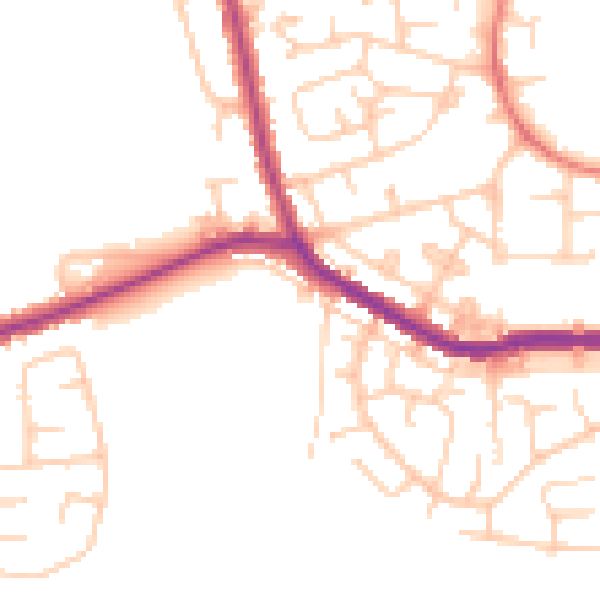 Daytime road noise heatmap for M26 3EL