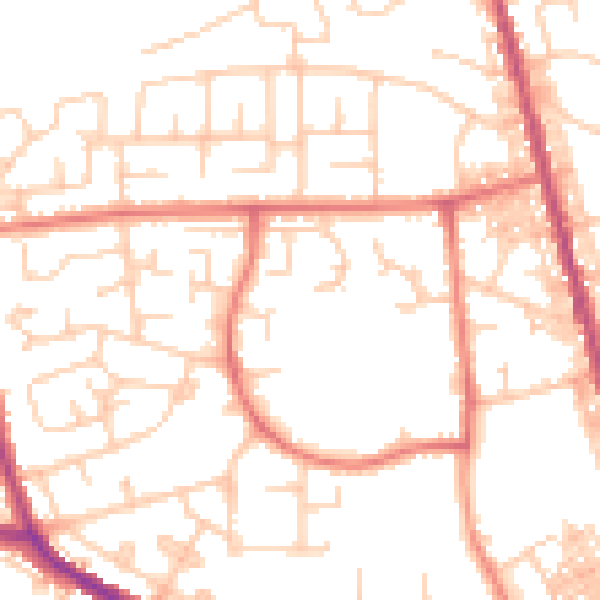 Daytime road noise heatmap for M26 3GJ