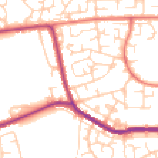 Daytime road noise heatmap for M26 3NE