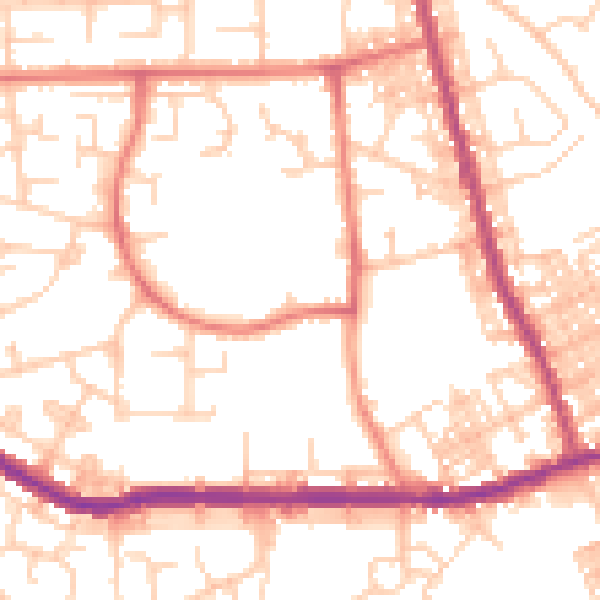 Daytime road noise heatmap for M26 3RE