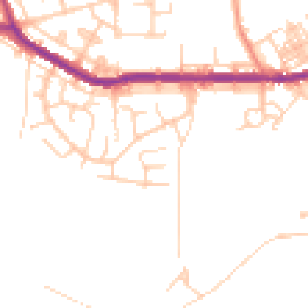 Daytime road noise heatmap for M26 3RY