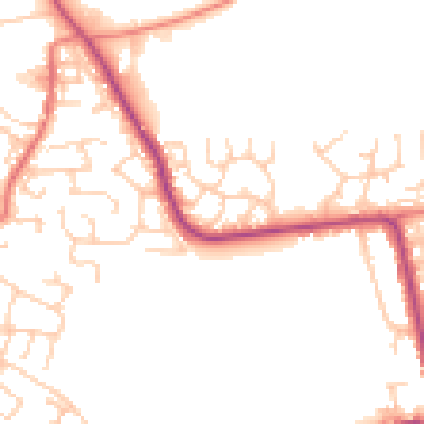 Daytime road noise heatmap for M26 3TU