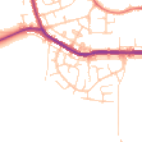 Daytime road noise heatmap for M26 3UA