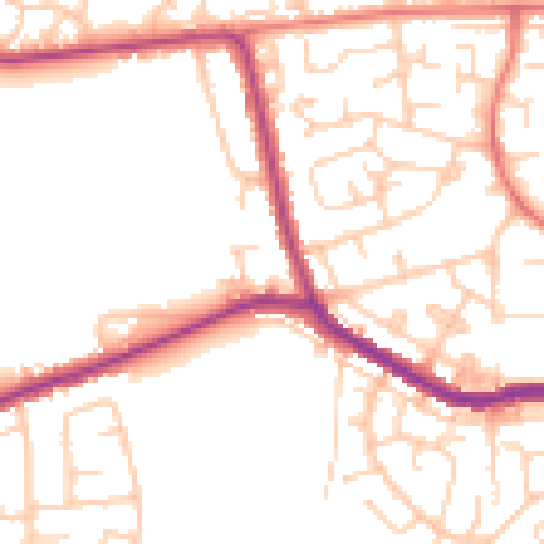 Daytime road noise heatmap for M26 3WN