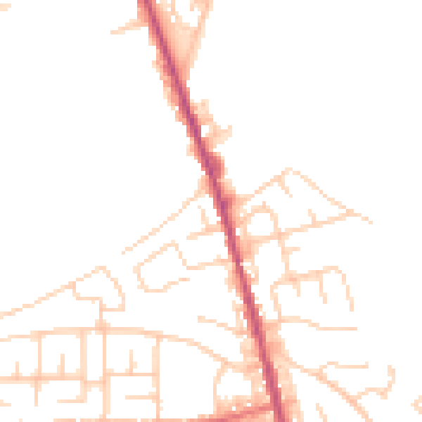 Daytime road noise heatmap for M26 4HW