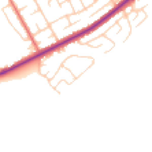 Daytime road noise heatmap for M26 4LU