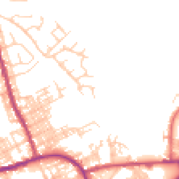 Daytime road noise heatmap for M26 4SX