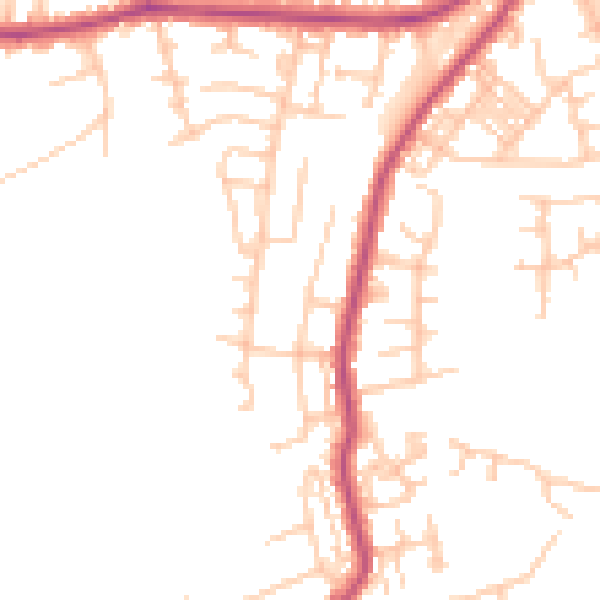Daytime road noise heatmap for M27 0BY