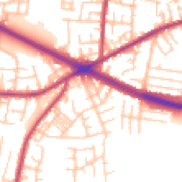 Daytime road noise heatmap for M27 5QG