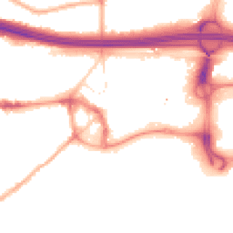 Night-time road noise heatmap for M30 0AB