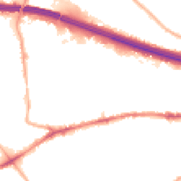 Night-time road noise heatmap for M30 0BX