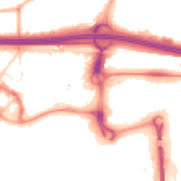 Night-time road noise heatmap for M30 0DE