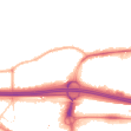 Night-time road noise heatmap for M30 0DT