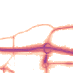 Night-time road noise heatmap for M30 0DW