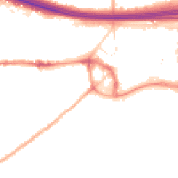Night-time road noise heatmap for M30 0EN