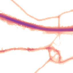 Night-time road noise heatmap for M30 0NZ