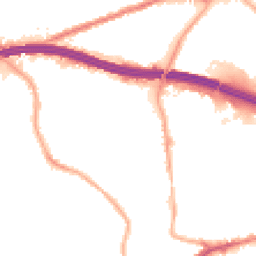 Night-time road noise heatmap for M30 8EN