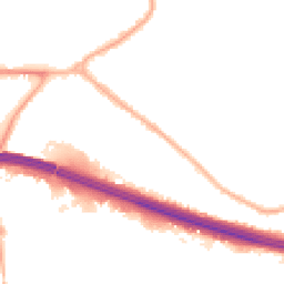 Night-time road noise heatmap for M30 9NZ