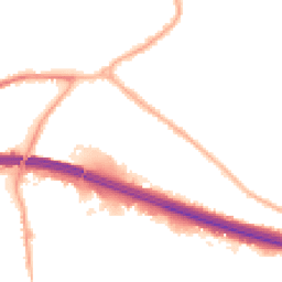 Night-time road noise heatmap for M30 9PW