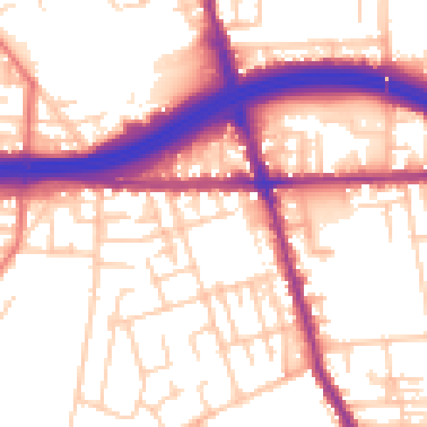 Daytime road noise heatmap for M34 2AA