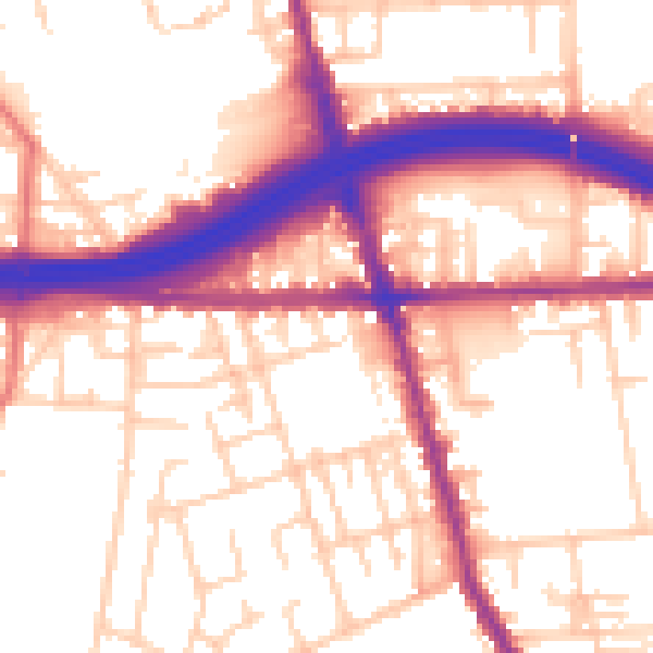 Daytime road noise heatmap for M34 2AB