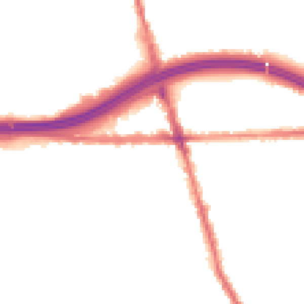 Night-time road noise heatmap for M34 2AB