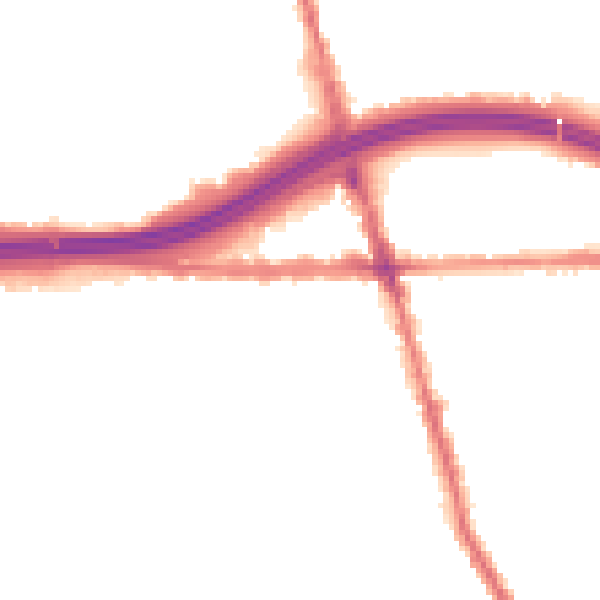 Night-time road noise heatmap for M34 2AD